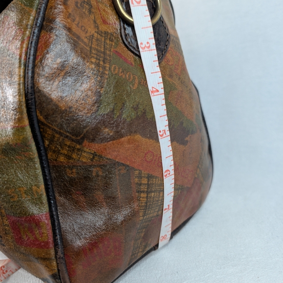 Maurizio Taiuti Vintage Italian Leather Hotel Label Bowler Bag Barrel Satchel - Picture 16 of 16